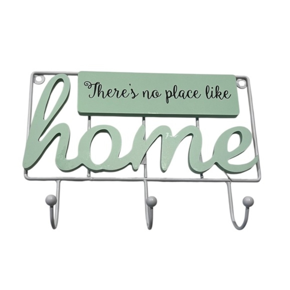 Mint Green 'Home' Wall Hook Decor